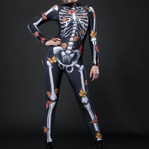 Skeleton jumpsuit butterfly Halloween costume!!